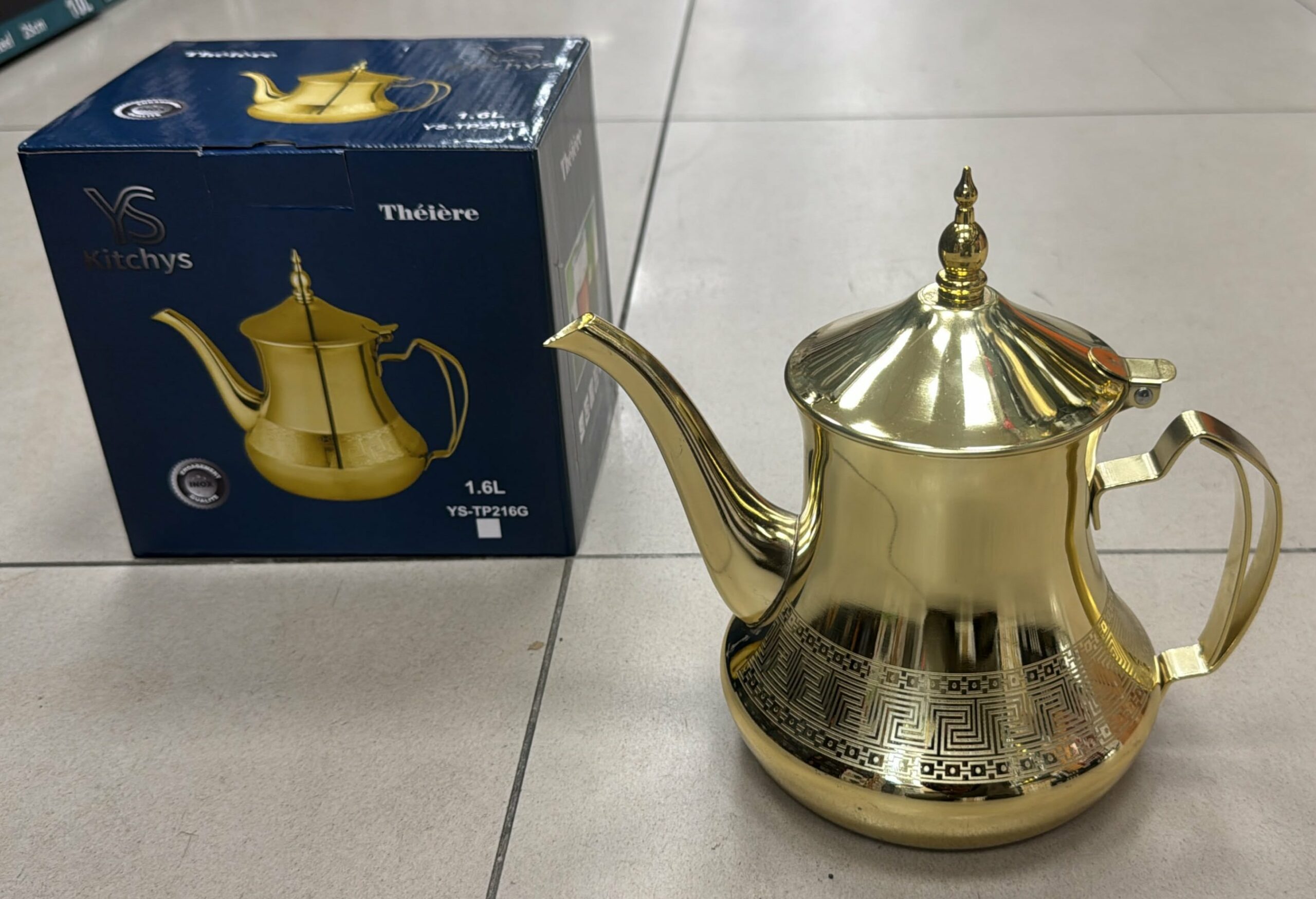 Theiere Inox Gold 1.6L - YS-TP216G