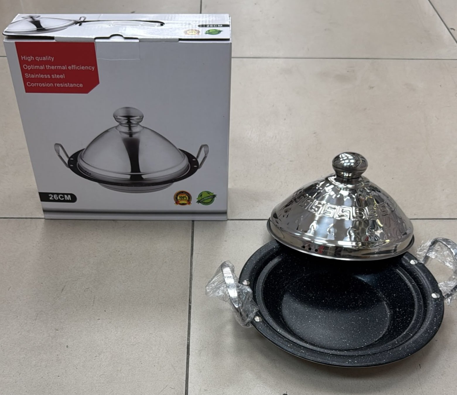 Tajine Inox/Pierre 26cm