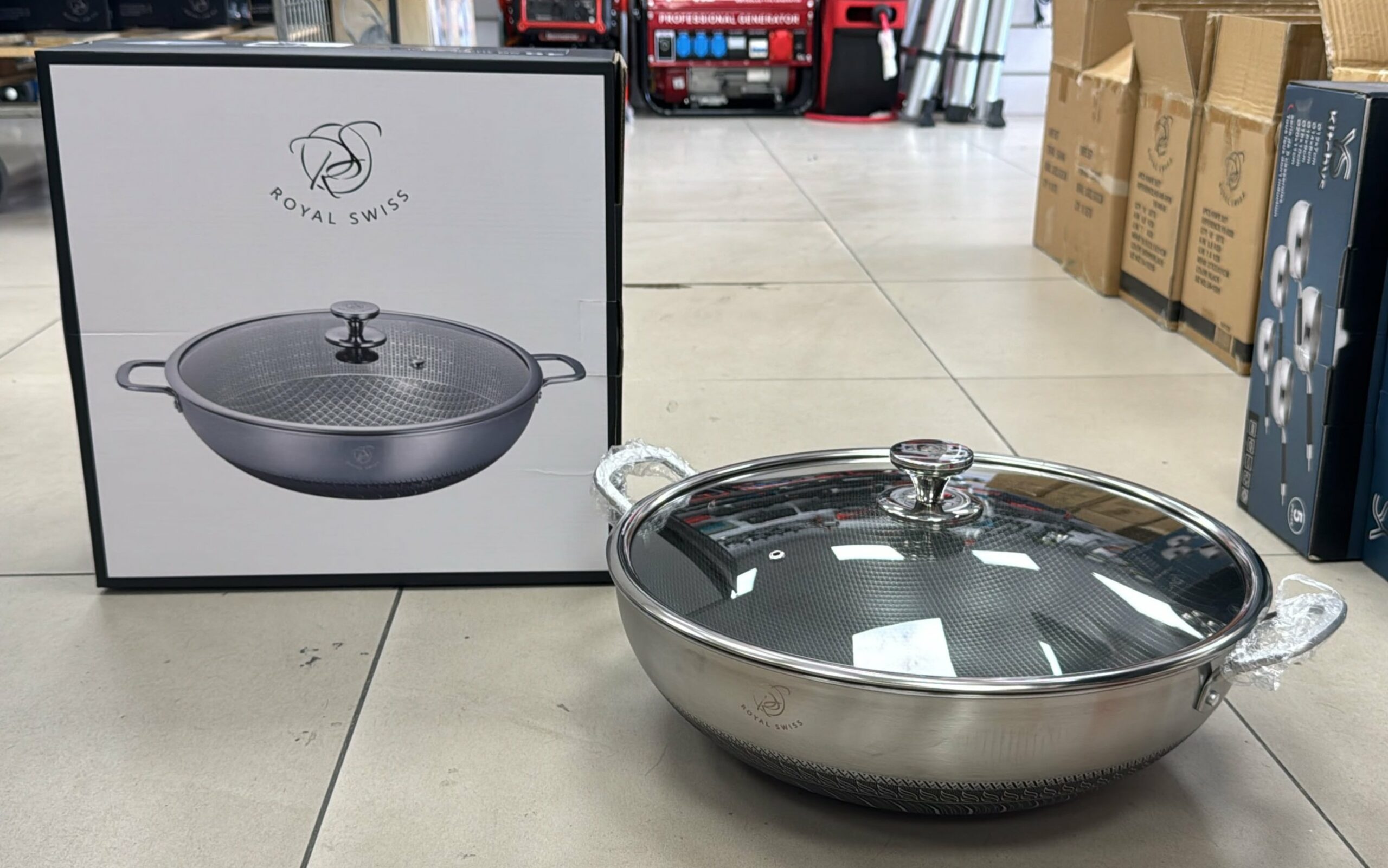 Wok 40cm Inox/Nie d'abeille RS