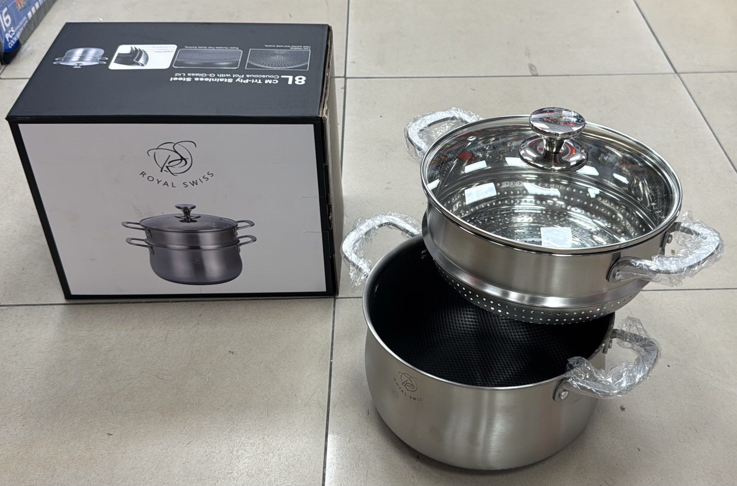 Couscoussier 8L Inox/Nie d'abeille