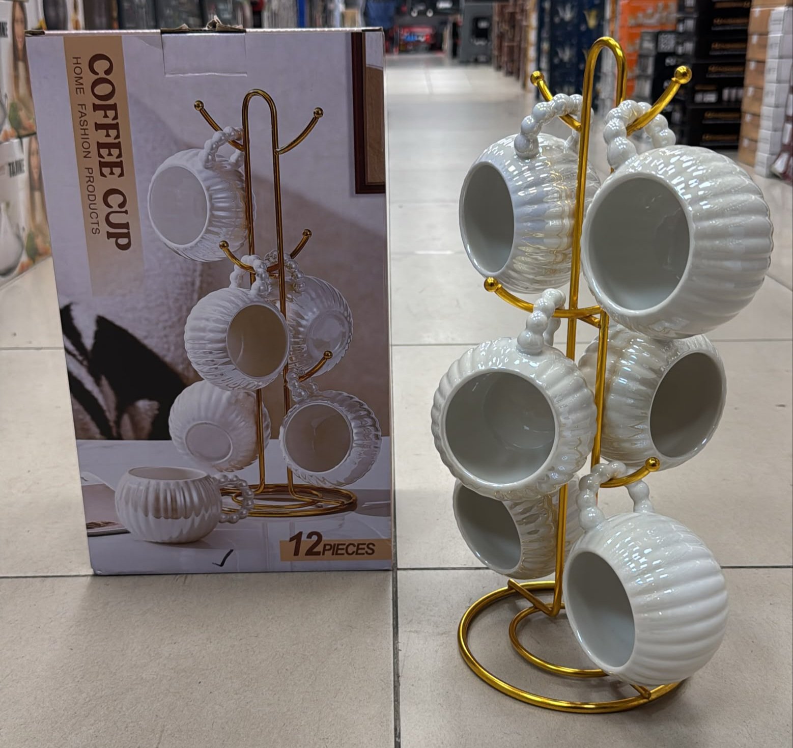 Service à café 6pcs Nacré avec support