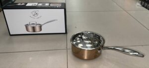 Casserolle 16cm Royal Swiss en Acier Inoxydable Cuivré avec Couvercle Inox – Compatible Induction Tous Feux