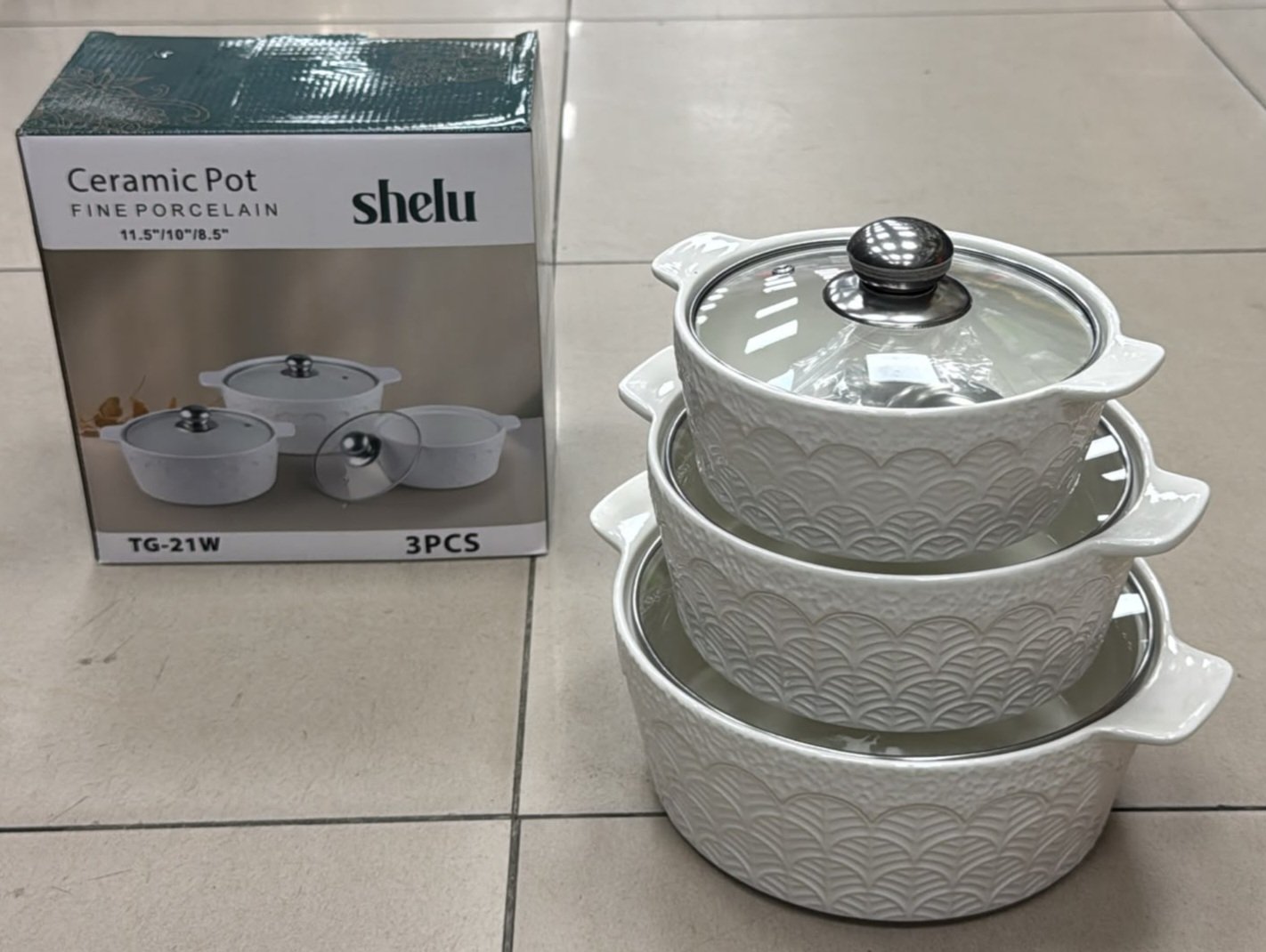 Soupiere en Porcelaine 3 pièces- Blanc - YS-T70