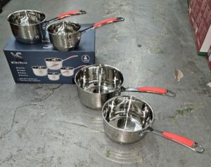 Casserolle 4pcs Inox avec silicone YS