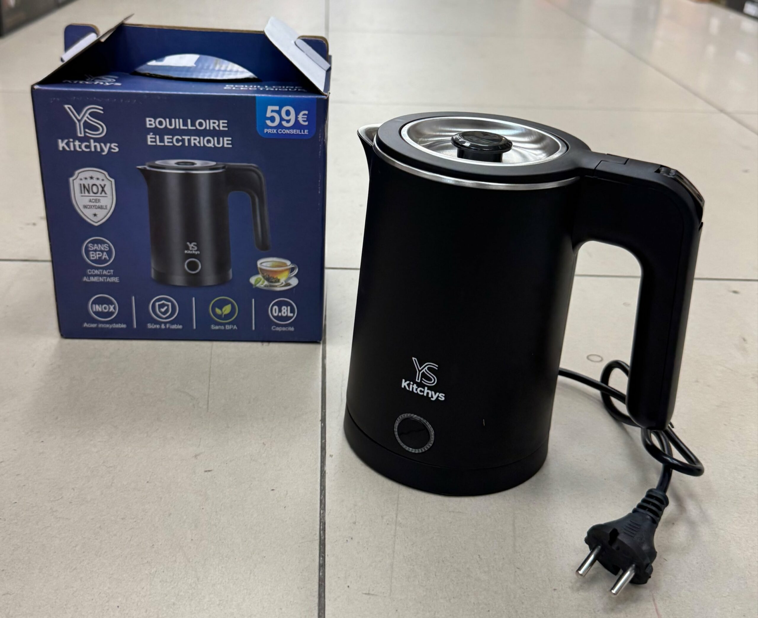 Bouilloire électrique 0.8L Noir