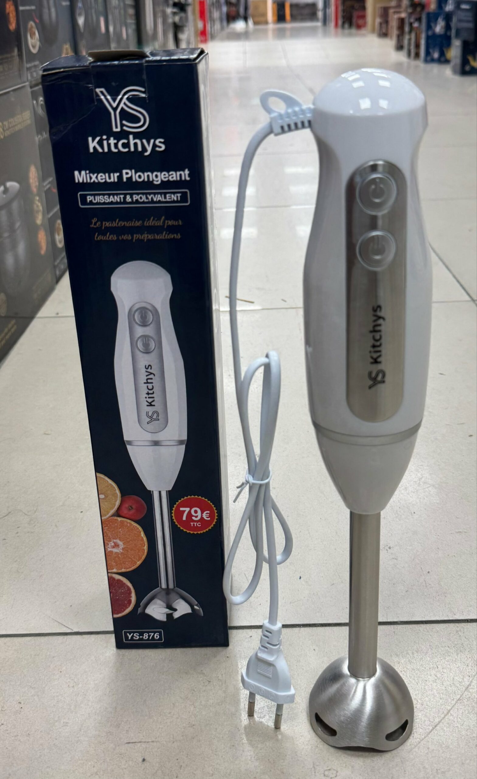Mixeur plongeant 1000W Blanc