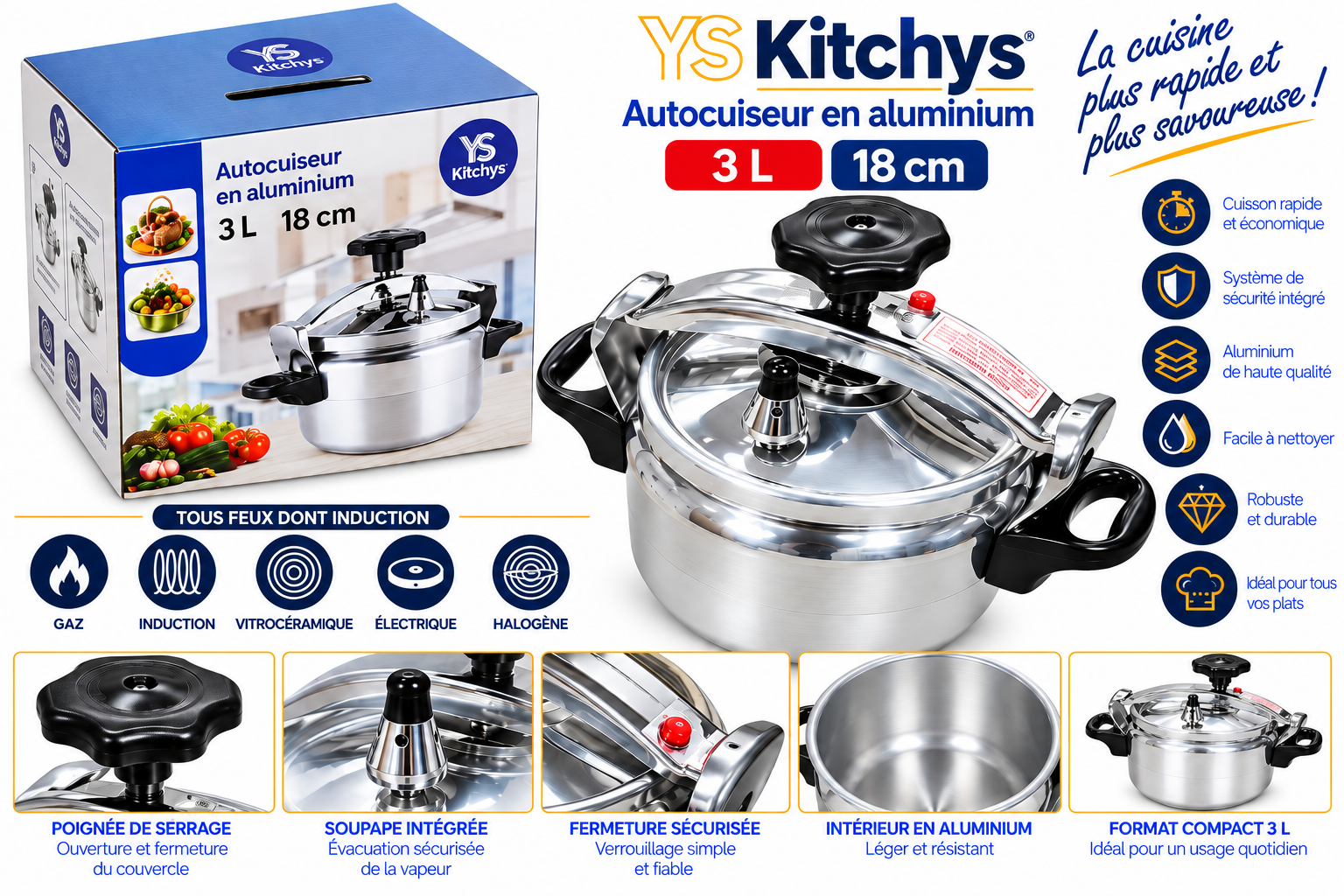 Cocotte Aluminium 3 L/18 CM Ys